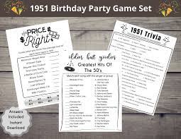 Watch jeffrey wright wrestle with a pressing question: 1951 70th Birthday Party Game Set Born In 1951 Birthday Etsy