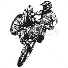 Black And White Dirt Bike Helmet Sports Clipart Image Of Black White Dirt Bike Rider Super Cross Motocross Graphic Bike Rider Motocross Black And White