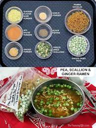 Instant Dry Soup Mix Pea Scallion And Ginger Ramen Soup Recipe Dry Soup Mix Food Camping Meals