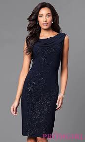 Navy Blue Knee Length Glitter Dress With Glitter Navy Dress Outfits Fall Wedding Guest Dress Dresses