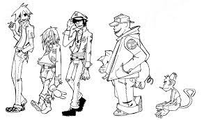 You are viewing some gorillaz coloring pages sketch templates click on a template to sketch over it and color it in and share with your family and friends. Gorillaz By Vixen Seven On Deviantart