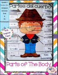 Spanish 1 Partes Del Cuerpo Parts Of The Body Interactive Notebooks 1 Cootie Catch Interactive Notebooks Spanish Interactive Notebook Elementary Spanish