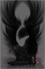 Anime Black And White Wolf With Wings Winged Wolf Anime Wolf Creature Art Wolf Artwork