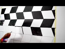 اصنع بنفسك ديكور خداع بصري ثري دي طريقة سهلة جدا Optical Illusion 3d Wall Design Youtube Bedroom Wall Paint Wall Painting Contemporary Rug