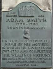 And describes division of labor, stockpiling of wealth, lending, and interest. Adam Smith Wikipedia