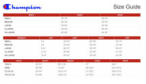 size chart champion gtm