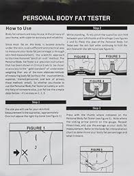 Acczilla Personal Body Fat Tester Kit Includes Fat Caliper And Measure Chart