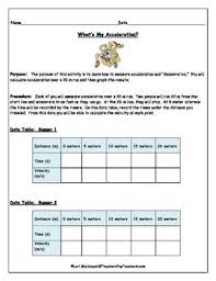 Calculating Acceleration Lab Get Your Students Up Can Moving Students Will Calculate Their Accelerati Force And Motion Acceleration Survival Kit For Teachers
