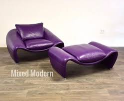 chateau d ax italian purple leather lounge chair and ottoman by mixedmodern1 from mixed modern of nashua nh attic leather lounge blue lounge chair lounge chair