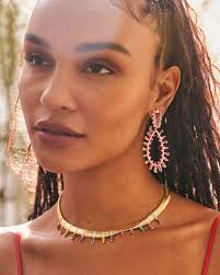 Kendra Scott Kelsey Gold Statement Necklace in Multi Mix