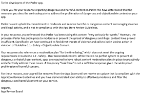 Amazon said parler wasn't doing enough to remove threats and incitement to violence, and so it poses a very real risk to public safety. Mji4n 0kq7y3pm