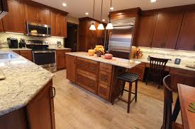 This shaker style kitchen made with cherry wood door, the top cabinets allow big space to show the items you. Light Cherry Cabinets Houzz