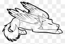 How to draw a wolf body. Winged Cat Drawing At Getdrawings Com Free For Personal Winged Wolf Anime Coloring Page Free Transparent Png Clipart Images Download