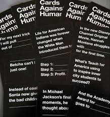 Today is black friday, cards against humanity's favorite holiday. Suburban Friends Create Politically Incorrect Cards Against Humanity