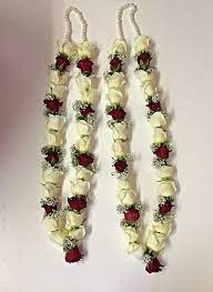 Pack Of 2 Artificial Rose Milni Mala Puja Mala Wedding Etsy In 2022 Flower Garland Wedding Indian Wedding Garland Rose Garland