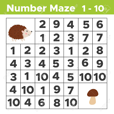 In math worksheets for kids we will practice printable math worksheets on numbers, counting, comparing, arranging, addition facts free kindergarten math printable worksheets are available for kid's and even parents and teachers can encourage and suggest the child to practice the kid's math. Number Maze Math Puzzle Game For Children Help The Hedgehog Royalty Free Cliparts Vectors And Stock Illustration Image 116552303