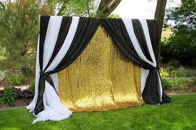 Backdrop Black And Gold Diy Party Decorations Black White And Shimmery Gold Backdrop Black Gold Party Gold Backdrop Gold Party