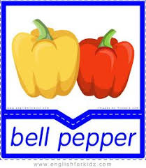Bell Pepper English Flashcards For The Fruits Vegetables And Berries Topic Flashcards Printable Flash Cards Vegetables