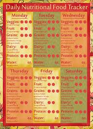 Crafty Yummy Home Daily Nutritional Food Tracker Food Tracker Nutrition Recipes Nutrition Chart
