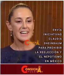 Envía iniciativas Claudia Sheinbaum para prohibir el nepotismo y la  reelección en #México Para que ningún familiar pueda suceder de manera  inmediata a otro, en un cargo público de elección popular, la