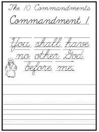 The 10 Commandments Cursive Writing Worksheets 2nd 5th Grade Bible Studies