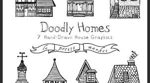 Black And White Simple Simple Clip Art House Clipart Hand Drawn Buildings Clipart Cute Homes Clipart Hand Drawn Etsy In 2020 How To Draw Hands Clip Art House Illustration