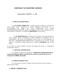 Pagina prezinta, pentru exemplificare, modele contracte de prestari servicii. Doc Contract De PrestÄƒri Servicii Miruna Carare Academia Edu