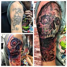To kickstart halloween season, we've got some gore tattoos packed with flesh and bloodshed picked just for you macabre lovers! Latest Gore Tattoos Find Gore Tattoos