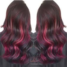 Long black hair with subtle red highlights next, we have another beautiful way to wear black hair with red highlights. 23 Red And Black Hair Color Ideas For Bold Women Stayglam