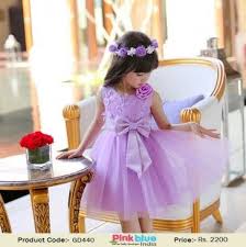 Attractive Purple Kids Party Wear Designer Apparel For Girls In India Frocks For Girls Small Girl Dress Girl Frock Dress