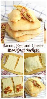 Bacon Egg And Cheese Breakfast Pockets Recipe Breakfast Pockets Crescent Roll Breakfast Recipes Breakfast