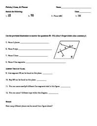 Points Lines And Planes Worksheet Geometry Lessons Math Geometry Literal Equations
