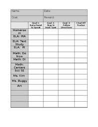 behavior chart for middle school worksheets teaching