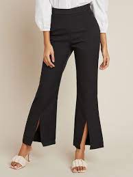 I was an aussie teen in teh late 60's and remember wearing long bell bottom vertical striped trousers, yellow, purple, blue and a few other colours. Split Hem High Waist Bell Bottom Trouser