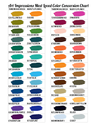 Art Impressions Most Loved Color Conversion Chart Art