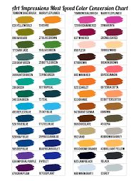 art impressions most loved color conversion chart art