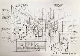 Office Museum Museum Interior Architecture Concept Drawings Interior Design Sketch