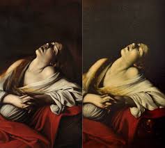 Mary magdalene has obvious reverence for its subject; Which Of These Two Caravaggios Is The Real Thing Shown Together In Paris Twin Mary Magdalene Paintings Perplex