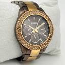 Ladies FOSSIL Stella Crystal Accent Stainless Steel Rose Gold ...