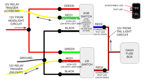 It reveals the elements of the circuit as streamlined forms, and also the power and also signal connections between. Light Bar Switch Wiring Guide With Pictures Cali Raised Air On Board Switches Tacoma World
