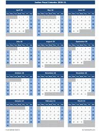 Download Indian Fiscal Calendar 2020 21 Excel Template Exceldatapro