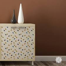 Usually a pattern (including my own) will recommend drawing a pencil line. Modern Geometric Print Triangles Furniture Stencils Royal Design Studio Stencils