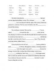 English Worksheets Julius Caesar Act 1 Sentence Completion