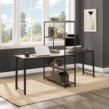 But it's also worth considering style—though it's likely that you and your new coworker have different design. Moda Home Office Two Person Computer Desk With Shelves Brown