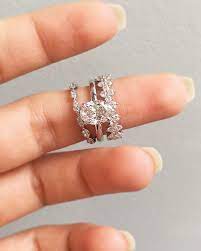 Ariya Wedding Rings Vintage Wedding Rings Unique Stacked Engagement Ring