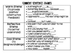Discussion Sentence Frames Framed Words Classroom Instruction Sentence Starters