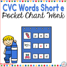 Cvc Word Work Short E Pocket Chart Activities