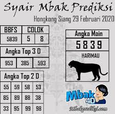 Syair Mbak Prediksi Di 2020 Qatar Singapura Februari