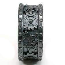 Steampunk Black Silver Gear Ring Steam Punk Wedding Ring Gear Ring Steampunk Wedding Mens Silver Rings