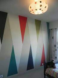 On N Est Pas Oblige De Peindre Ses Murs En Unis Wall Paint Patterns Geometric Wall Paint Creative Wall Painting